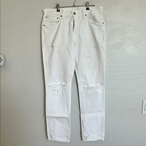 Men's Levi’s White Distressed Jeans Size 33 x 32